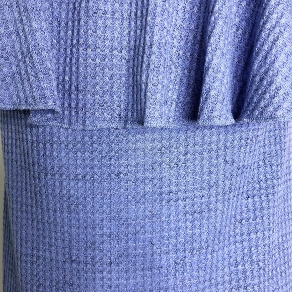 Lularoe Cici Dress Off The Shoulder Periwinkle Blue Waffle Knit Sz. L - Picture 4 of 10